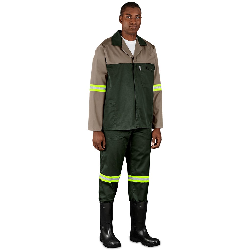 Site Premium Two-Tone Polycotton Jacket - Reflective Arms & Back - Yellow Tape - Image 7