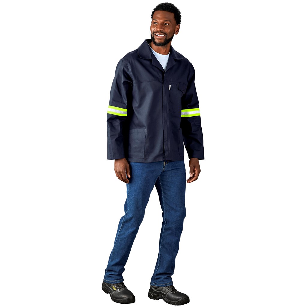 Artisan Premium 100% Cotton Jacket - Reflective Arms & Back - Yellow Tape - Image 3