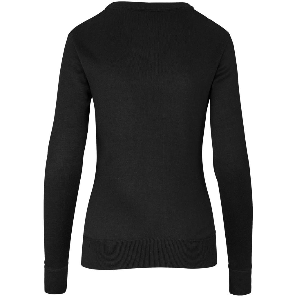 Ladies Long Sleeve Peru V-Neck Jersey - Black - Image 3