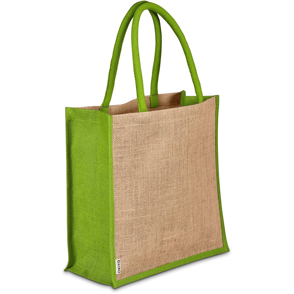 Okiyo Okinawa Jute Tote - Lime - Image 3