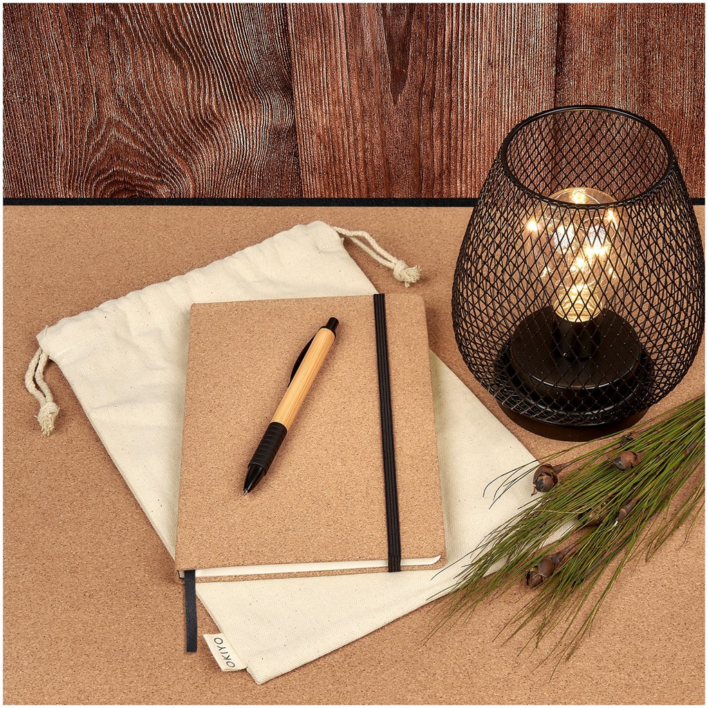 Okiyo Noto Cork & Bamboo Notebook & Pen Set - Image 2