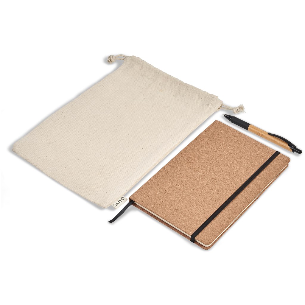Okiyo Noto Cork & Bamboo Notebook & Pen Set - Image 4