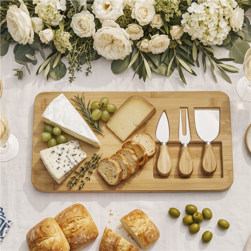 Okiyo Chizu Bamboo Cheese Board Set - Image 2