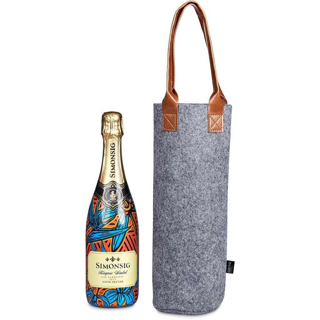 Okiyo Tahada RPET Felt Wine Tote - Image 5