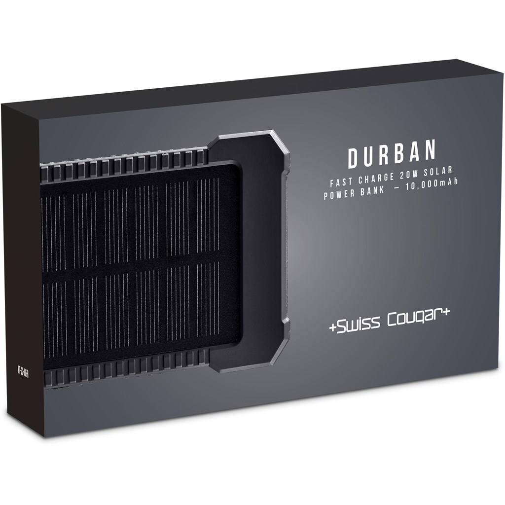 Swiss Cougar Durban Fast Charge 20W Solar Power Bank -10000mAh - Image 9