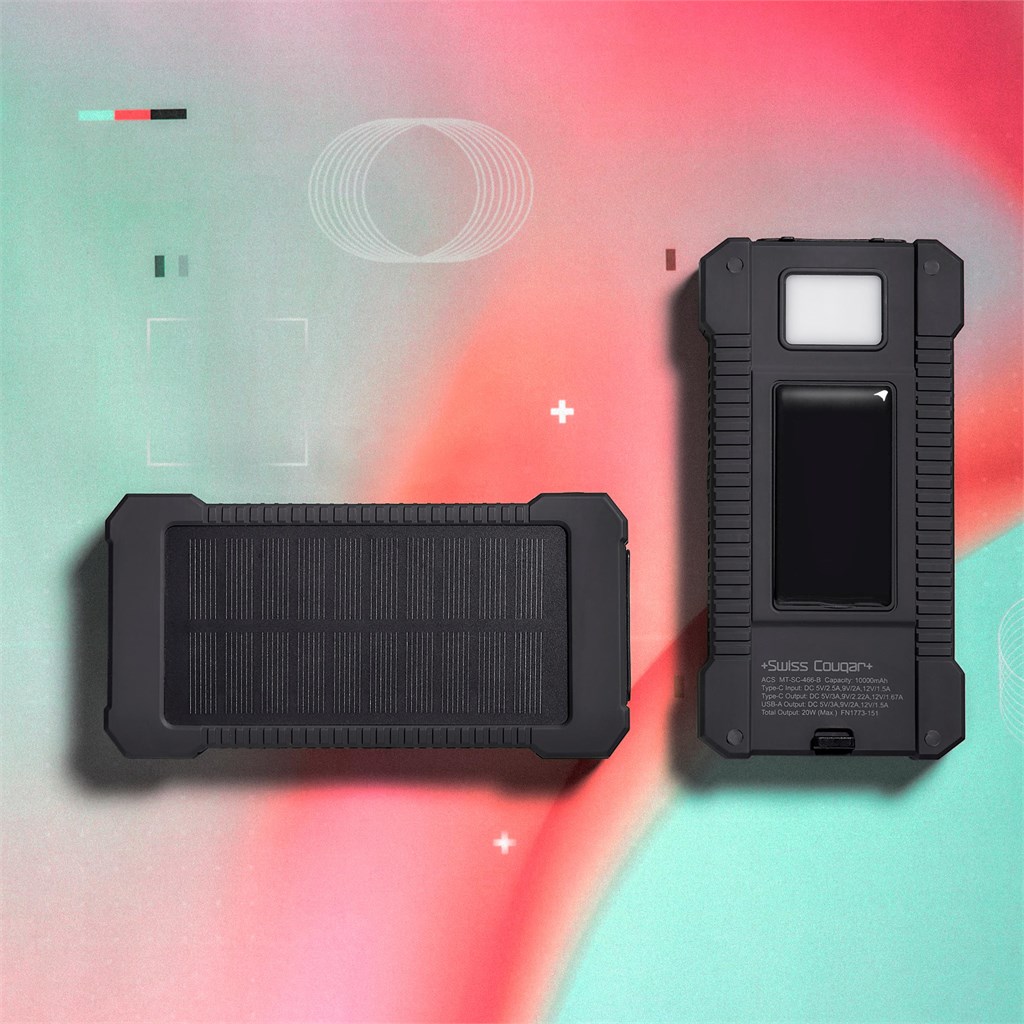 Swiss Cougar Durban Fast Charge 20W Solar Power Bank -10000mAh - Image 7