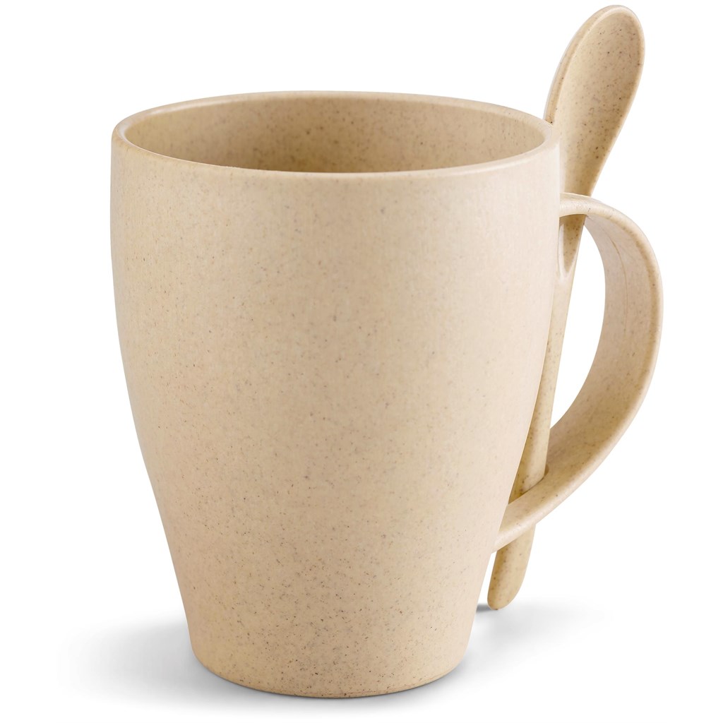 Okiyo Kawai Wheat Straw Mug & Spoon - 350ml - Image 7