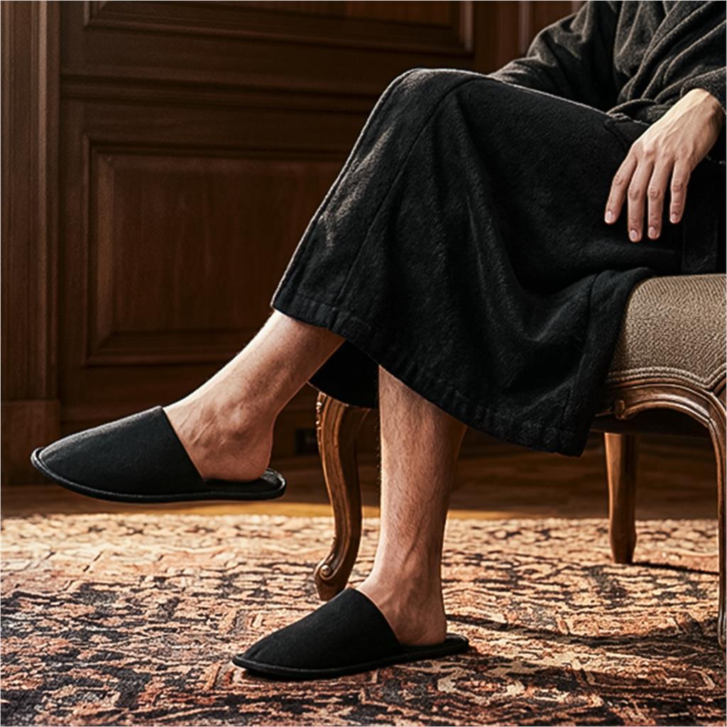 Serendipio Be Our Guest Linen Slippers - Image 2